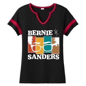 Retro 50's Bernie Sanders Logo Ladies Halftime Notch Neck Tee