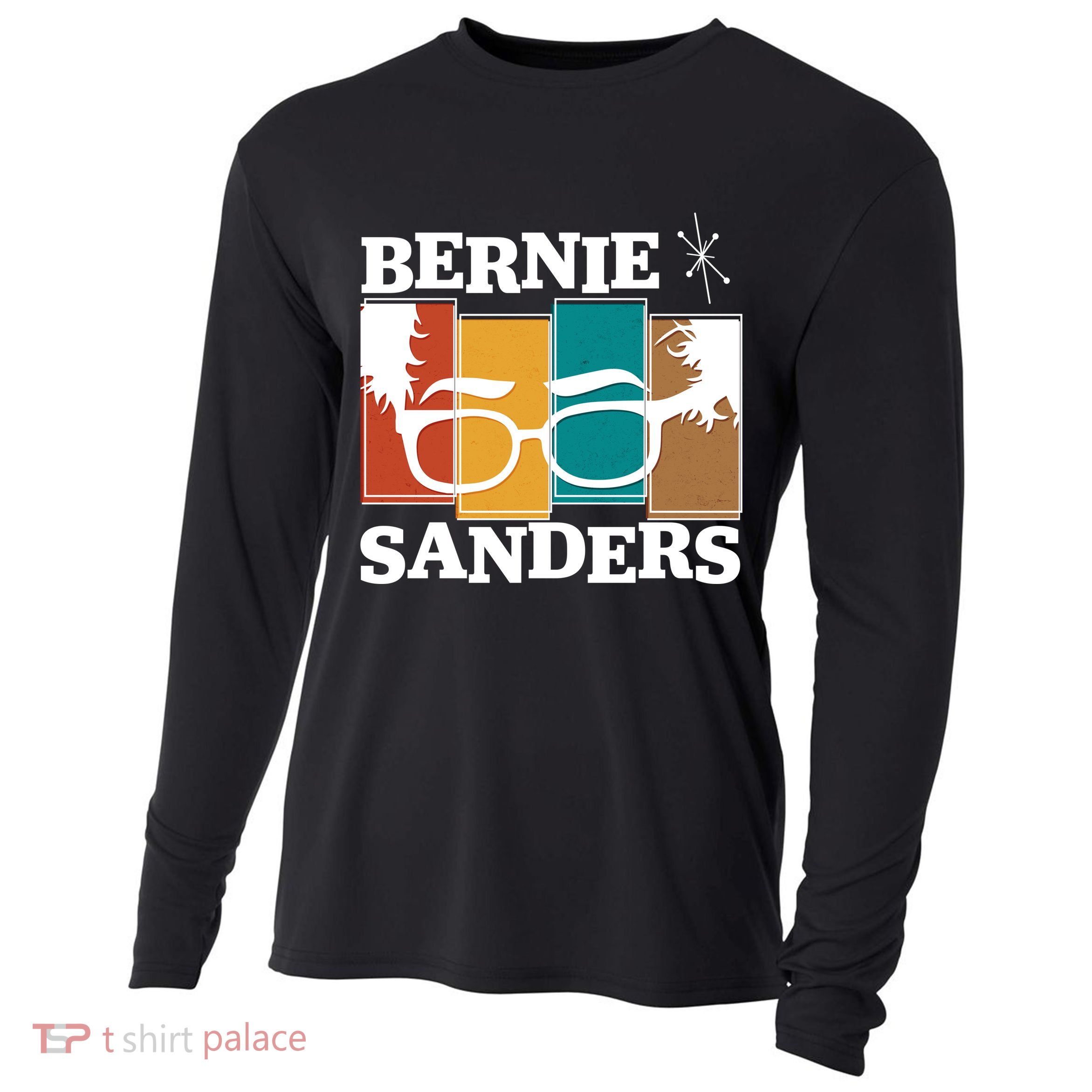 Retro 50's Bernie Sanders Logo Cooling Performance Long Sleeve Crew