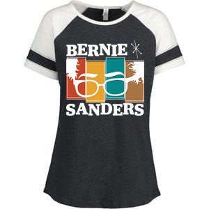 Retro 50's Bernie Sanders Logo Enza Ladies Jersey Colorblock Tee