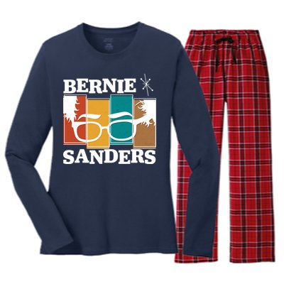 Retro 50's Bernie Sanders Logo Women's Long Sleeve Flannel Pajama Set 