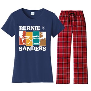 Retro 50's Bernie Sanders Logo Women's Flannel Pajama Set