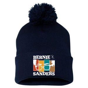 Retro 50's Bernie Sanders Logo Pom Pom 12in Knit Beanie