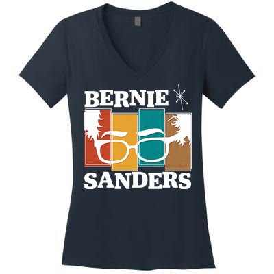 Retro 50's Bernie Sanders Logo Women's V-Neck T-Shirt