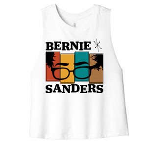 Retro 50's Bernie Sanders Logo Women's Racerback Cropped Tank