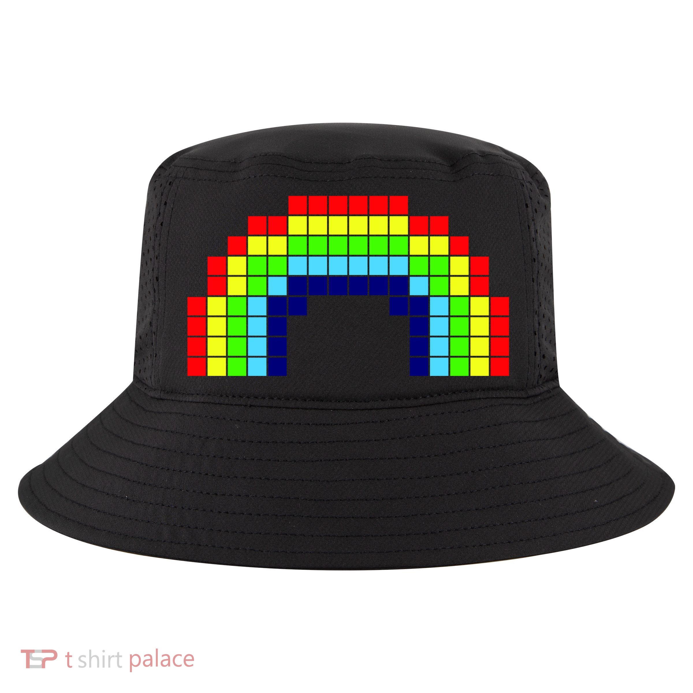 Retro 8 Bit Rainbow Cool Comfort Performance Bucket Hat