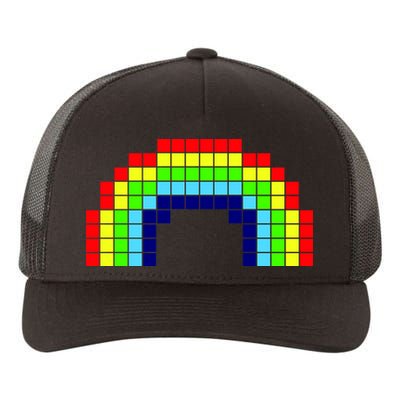 Retro 8 Bit Rainbow Yupoong Adult 5-Panel Trucker Hat