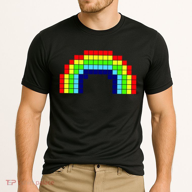 Retro 8 Bit Rainbow Performance Shirt