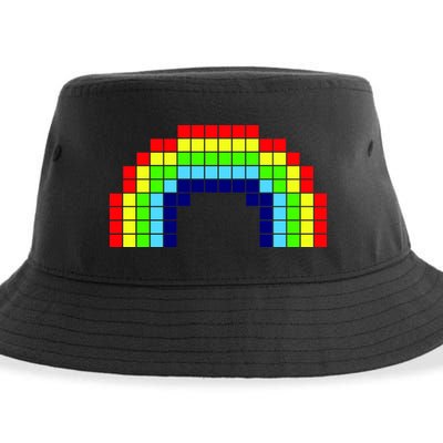 Retro 8 Bit Rainbow Sustainable Bucket Hat