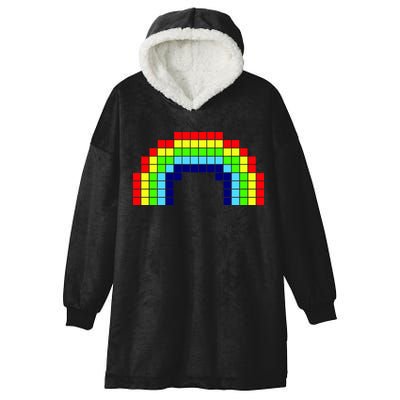 Retro 8 Bit Rainbow Hooded Wearable Blanket