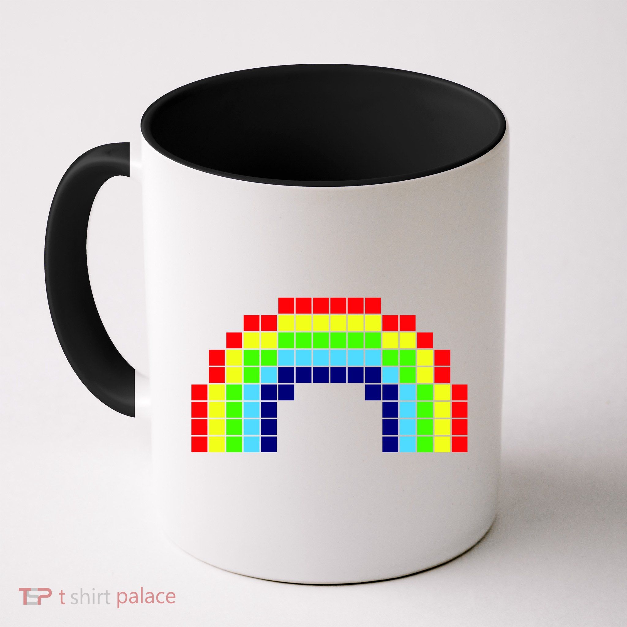 Retro 8 Bit Rainbow Mug