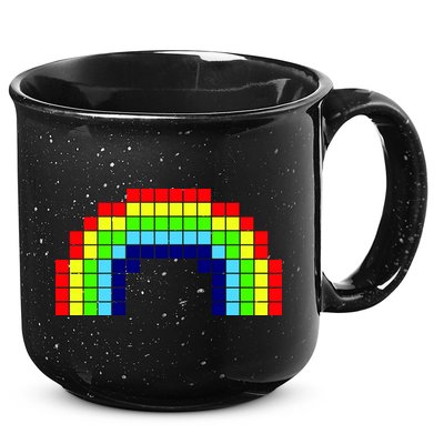 Retro 8 Bit Rainbow 15oz Campfire Ceramic Mug