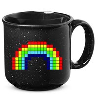 Retro 8 Bit Rainbow 15oz Campfire Ceramic Mug