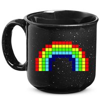 Retro 8 Bit Rainbow 15oz Campfire Ceramic Mug