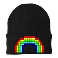 Retro 8 Bit Rainbow Beanie