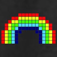 Retro 8 Bit Rainbow Beanie