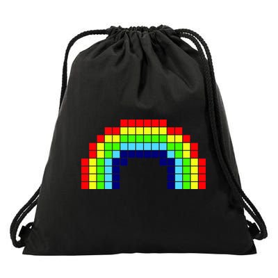 Retro 8 Bit Rainbow Drawstring Bag