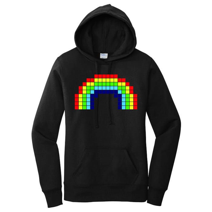 Retro 8 Bit Rainbow Women's Pullover Hoodie