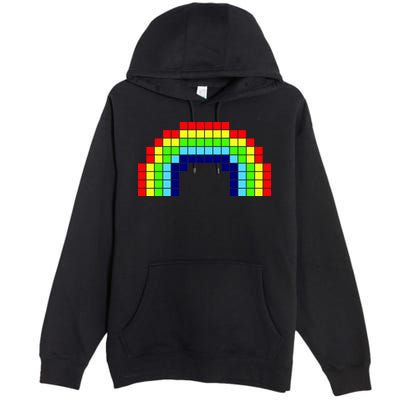 Retro 8 Bit Rainbow Premium Pullover Hoodie
