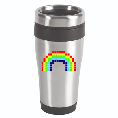 Retro 8 Bit Rainbow 16oz Travel Tumbler