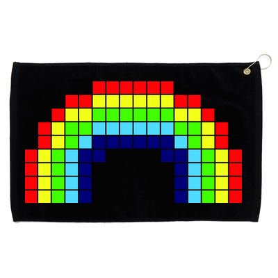Retro 8 Bit Rainbow Grommeted Golf Towel