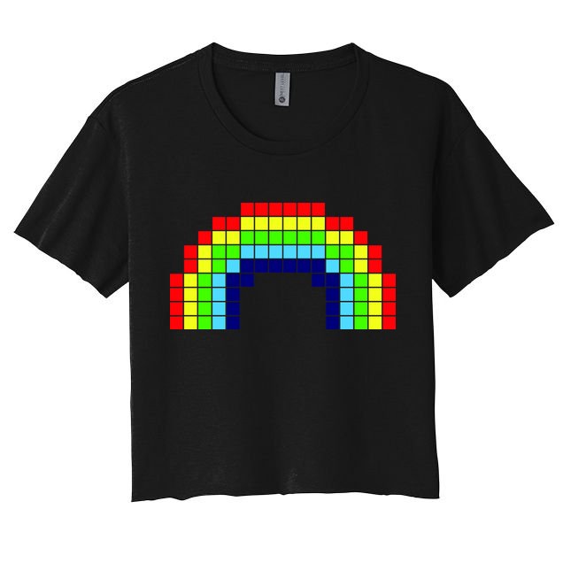 Retro 8 Bit Rainbow Crop Top