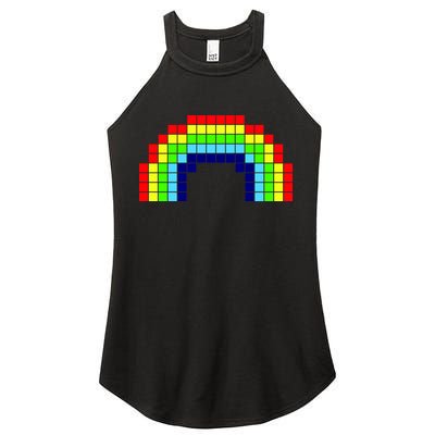 Retro 8 Bit Rainbow Women's Perfect Tri Rocker Tank