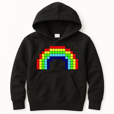 Retro 8 Bit Rainbow Kids Hoodie