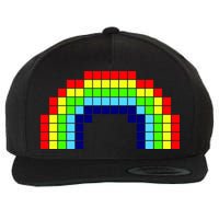 Retro 8 Bit Rainbow Wool Snapback Cap