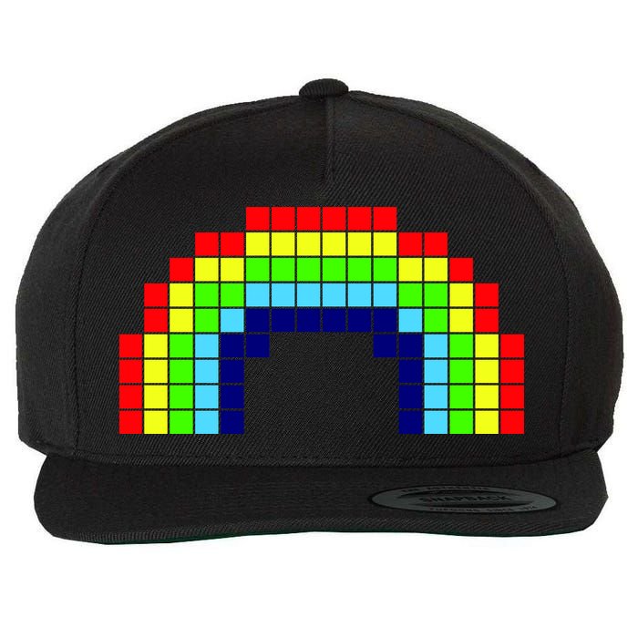 Retro 8 Bit Rainbow Wool Snapback Cap