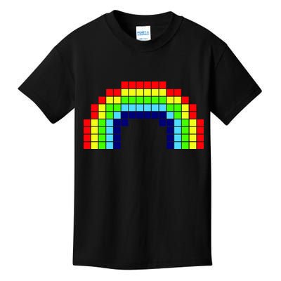 Retro 8 Bit Rainbow Kids T-Shirt