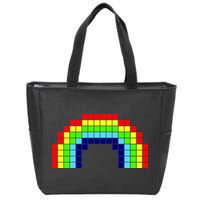 Retro 8 Bit Rainbow Zip Tote Bag