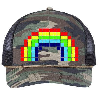 Retro 8 Bit Rainbow Retro Rope Trucker Hat Cap