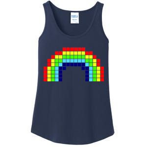 Retro 8 Bit Rainbow Ladies Essential Tank