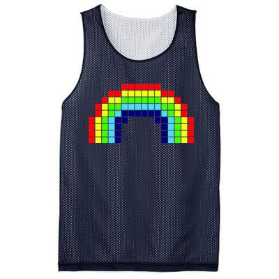 Retro 8 Bit Rainbow Mesh Reversible Basketball Jersey Tank