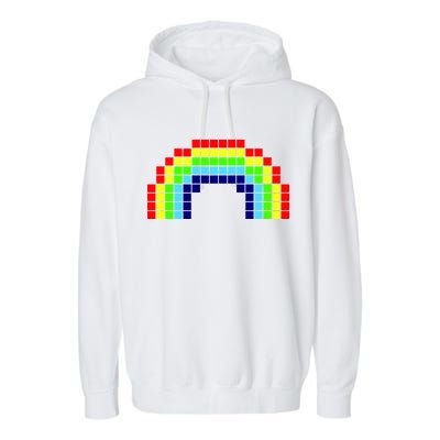 Retro 8 Bit Rainbow Garment-Dyed Fleece Hoodie