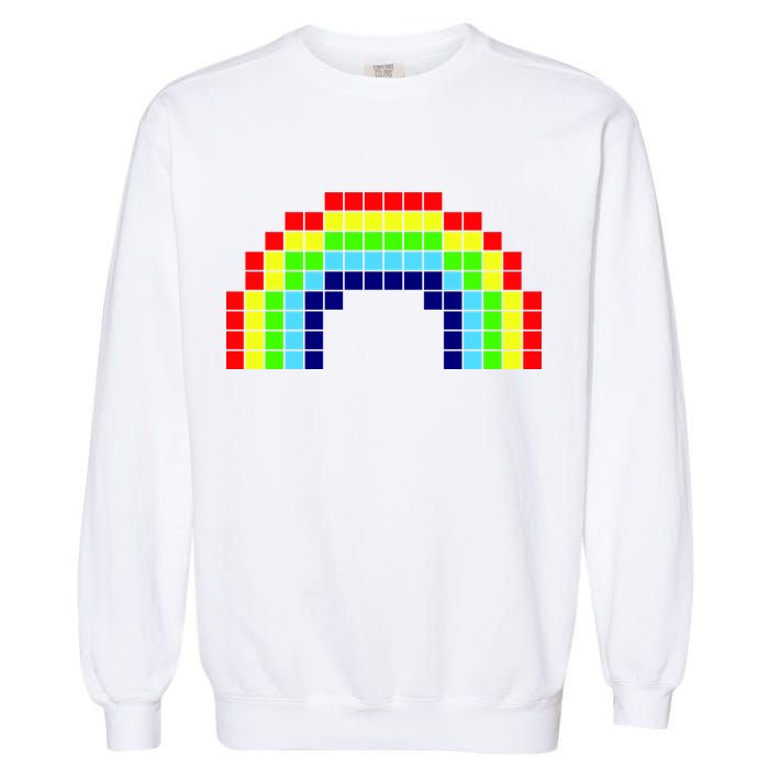 Retro 8 Bit Rainbow Garment-Dyed Sweatshirt