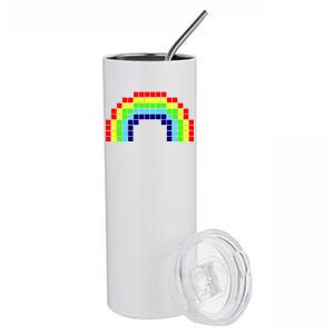 Retro 8 Bit Rainbow Stainless Steel Tumbler