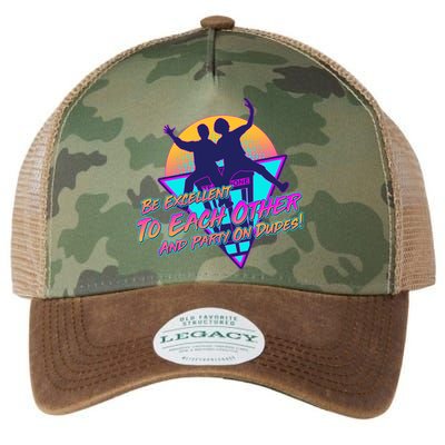 Retro 80's Bill And Ted Be Excellent to Each Other Party On Dudes! Legacy Tie Dye Trucker Hat