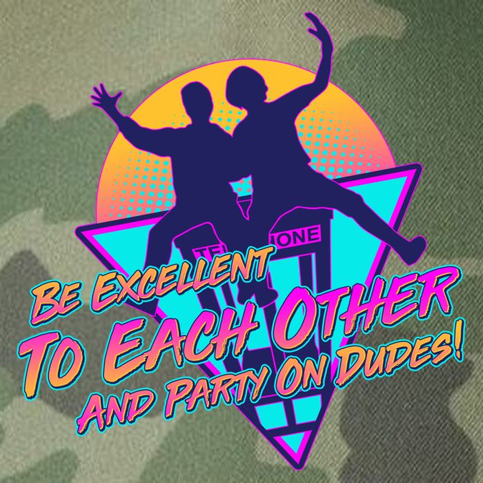 Retro 80's Bill And Ted Be Excellent to Each Other Party On Dudes! Legacy Tie Dye Trucker Hat