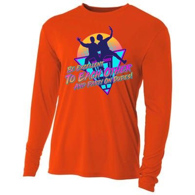 Retro 80's Bill And Ted Be Excellent to Each Other Party On Dudes! Cooling Performance Long Sleeve Crew