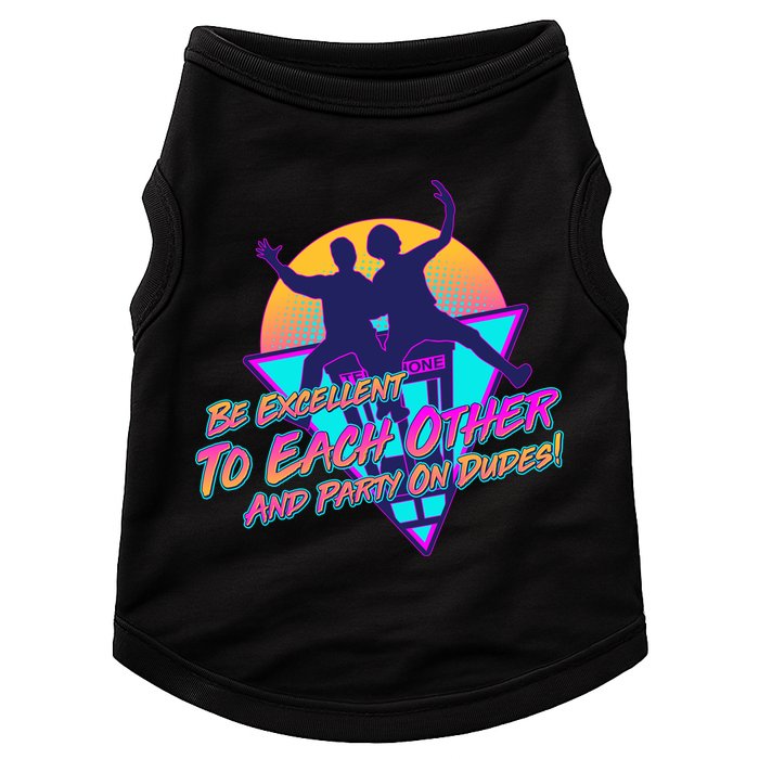 Retro 80's Bill And Ted Be Excellent to Each Other Party On Dudes! Doggie Tank