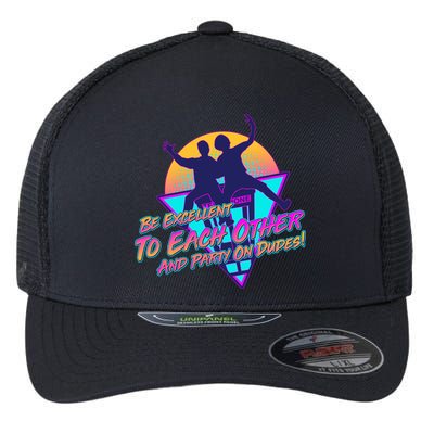 Retro 80's Bill And Ted Be Excellent to Each Other Party On Dudes! Flexfit Unipanel Trucker Cap