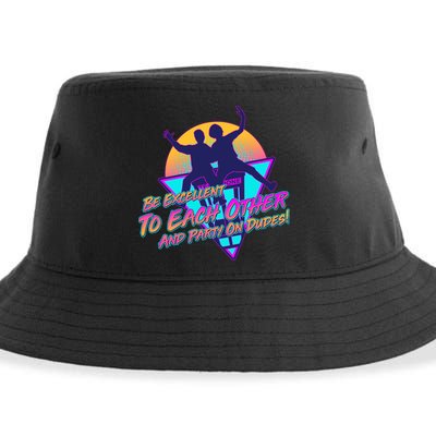 Retro 80's Bill And Ted Be Excellent to Each Other Party On Dudes! Sustainable Bucket Hat