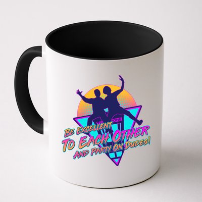 Retro 80's Bill And Ted Be Excellent to Each Other Party On Dudes! Mug
