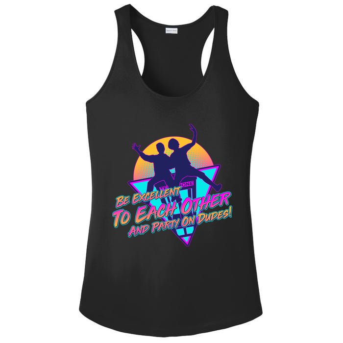 Retro 80's Bill And Ted Be Excellent to Each Other Party On Dudes! Ladies PosiCharge Competitor Racerback Tank