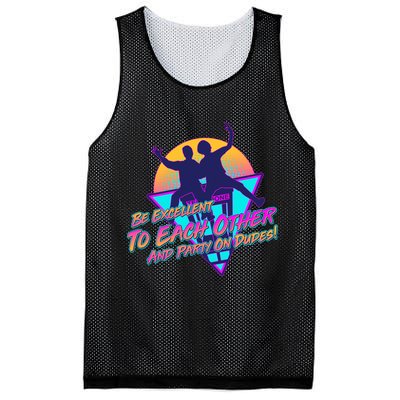 Retro 80's Bill And Ted Be Excellent to Each Other Party On Dudes! Mesh Reversible Basketball Jersey Tank