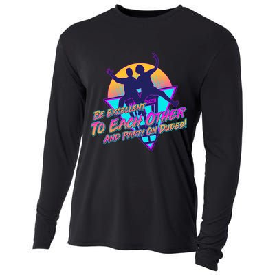 Retro 80's Bill And Ted Be Excellent to Each Other Party On Dudes! Cooling Performance Long Sleeve Crew