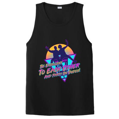 Retro 80's Bill And Ted Be Excellent to Each Other Party On Dudes! PosiCharge Competitor Tank
