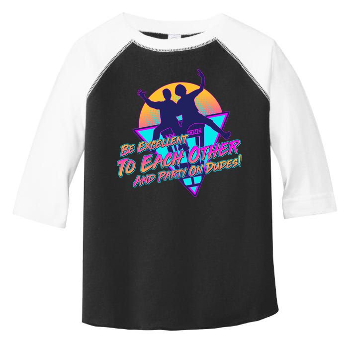 Retro 80's Bill And Ted Be Excellent to Each Other Party On Dudes! Toddler Fine Jersey T-Shirt