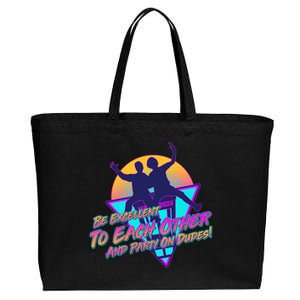 Retro 80's Bill And Ted Be Excellent to Each Other Party On Dudes! Cotton Canvas Jumbo Tote